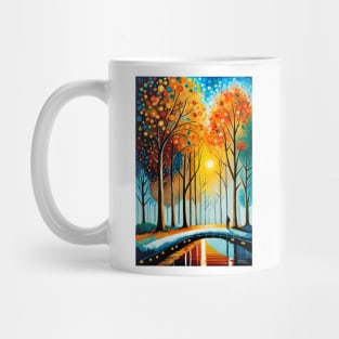 Neo-Expressionist Woodgrain Mug